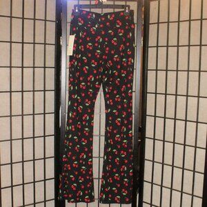 Women’s Pants - Cherry Print Flare Pants No Boundaries NWT